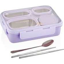 Esranın Dünyası 950ML Tek Katlı Çelik Bento Lunchbox, 4 Bölmeli Tasarım