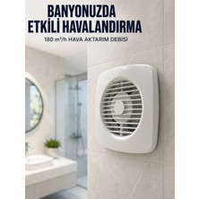 Zenviaa Ev Tipi Dekoratif Aspiratör 16 W 180 M³/h Banyo Mutfak Wc Havalandırma Çözümü Zenviaa