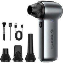 Esranın Dünyası Minesk G150 Turbo Jet Fan Hava Üfleyici - 【turbo Modda 150 Gram Hava Basıncı】- Çok Amaçlı Kullanım (Klavye, Ev, Araba Temizliği, Toz Üfleme,) - Taşıma Çantalı ve Ekstra Nozullu