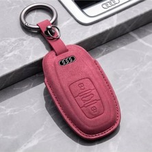 Keymatik Audi A4 A5 A6L A5 A6L A7 A8 Q5 3 Buton Smart Kumanda Kılıfı Premium Süet Deri