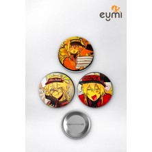 Eymi Design Roblox Elliot Pizza Guy Kurye Çanta Süsü Rozet Iğneli Buton Rozet Seti 58 mm (3'lü)