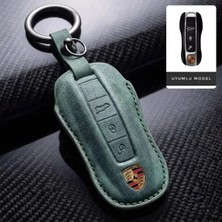 Keymatik Porsche Cayenne Panamera Macan Lüks Deri Anahtar Kılıfı