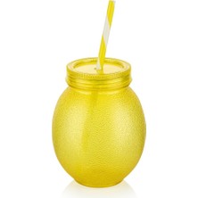Deconox Limon Pipetli Bardak 650ML [1 Adet] | Ferahlatıcı ve Renkli 650ML Limon Pipetli Bardak - Yaz
