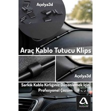 Açelya3d Araç Kablo Tutucu Klips 10'li Set | Kablo Düzenleyici | Araba Kablosu Sabitleyici Siyah
