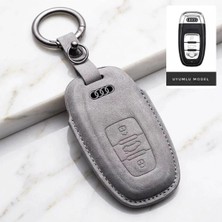 Keymatik Audi A4 A5 A6L A5 A6L A7 A8 Q5 3 Buton Smart Kumanda Kılıfı Premium Süet Deri