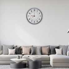 Egecen Beyaz Takvimli 52 x 52 cm Metal Duvar Saati