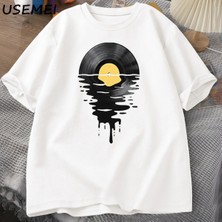 Tarzsokak Vinil Kayıt T Shirt Vinil Serin Gün Batımı Vintage Müzik Sevgilisi Tee Tshirt Dj Müzik Öğretm 2866