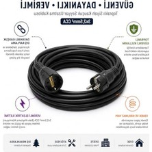 Esranın Dünyası 15 Metre Uzatma Kablosu, 3x2.5mm Topraklı Siyah Kauçuk Yapıda