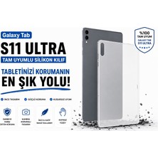Butam Bilişim Samsung Galaxy Tab S11 Ultra Kılıf Tam Uyumlu Kamera Korumalı Darbe Önleyici Şeffaf Silikon Kılıf