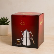Zenviaa Mini Çelik Çaydanlık Seti (0.9l + 1.5l) Kendinden Süzgeçli ZENVIAA365423