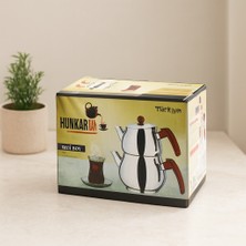 Zenviaa Midi Boy Çelik Çaydanlık Seti - Kendinden Süzgeçli Renkli Bakalit Kulplu (0.5L/0.75L) Z