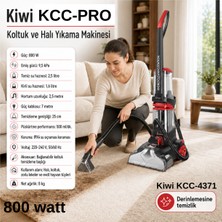 Kiwi 800 Watt Gücünde KCC-4371 Pro Bağlanabilir Koltuk Temizleme Başlıklı Dikey Halı Yıkama Leke Çıkartma Makinesi+ Mutfak Tartısı Hediye