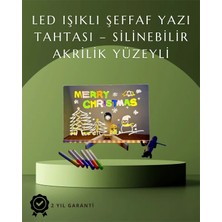 Zenviaa Şık ve Modern LED Pano – Neon Işıklı Silinebilir Akrilik Yazı Tahtası, 7 Renkli Kal