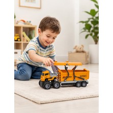 BURADABULDUN 4x4 Sürtmeli Çöp Kamyonu Oyuncak 27 cm Açılabilir Kasalı Metal Gövdeli