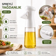 BURADABULDUN Çok Amaçlı Cam Şişe Püskürtmeli Dağıtıcı Yağdanlık Limonluk Sirke Sosluk Spreyi Beyaz