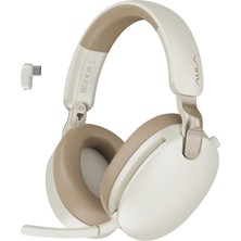 1001 A500 Hybrid Anc 2.4ghz Kablosuz ve Bluetooth 5.4 Aux Mikrofonlu Kulak Üstü Kulaklık Bej
