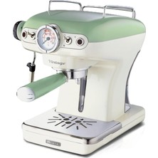 Ariete Vintage Espresso Makinesi Yeşil 1389/14 - Süt Köpürtme Başlığı, 900 Watt, 0,9 Litre Çıkarılabilir Su Tankı, Çıkarılabilir Damlama Tepsisi ve Bardak Tutucu, Bekleme Fonksiyonu
