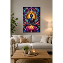 Mythog Buddha Lotus Baskılı Cam Tablo – Uv Baskı Meditasyon Dekoratif Duvar Tablosu