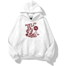 Tarzsokak Kadın Born To Read Sweatshirt Beyaz