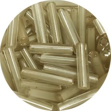 TeOra Store Uzun Boru Kesme Boncuk Çap 2mm Uzunluk 10 mm - 60 Gram - Şeffaf Bej - BNC276
