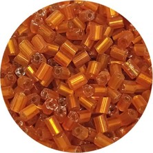 TeOra Store Kesme Cam Boncuk 2mm - 20 Gram - Şeffaf Koyu Turuncu -BNC327
