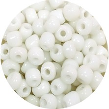 TeOra Store Dökme Cam Kum Boncuk Büyük Boy (6/0) 4 mm - 60 Gram - Beyaz - BNC111