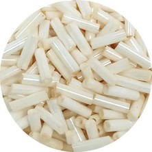TeOra Store Uzun Boru Kesme Boncuk Çap 2mm Uzunluk 10 mm - 60 Gram - Açık Krem - BNC298