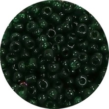 TeOra Store Dökme Cam Kum Boncuk (8/0) 3 mm - 60 Gram - Şeffaf Koyu Yeşil - BNC196
