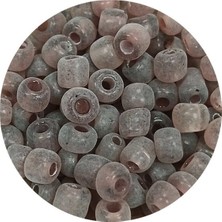 TeOra Store Dökme Cam Kum Boncuk Büyük Boy (6/0) 4 mm - 60 Gram - Şeffaf Gri - BNC141