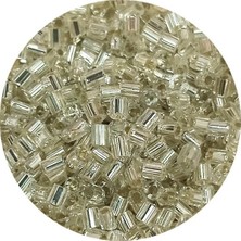 TeOra Store Kesme Cam Boncuk 2mm - 60 Gram - Şeffaf Gümüş - BNC378