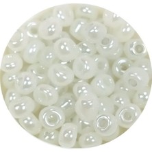 TeOra Store Dökme Cam Kum Boncuk Büyük Boy (6/0) 4 mm - 20 Gram - Inci Beyaz - BNC081