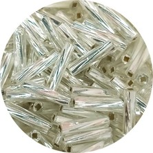TeOra Store Uzun Boru Kesme Boncuk Çap 2mm Uzunluk 10 mm - 20 Gram - Parlak Gümüş - BNC257