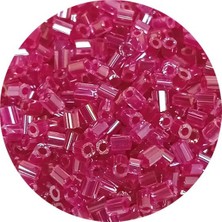 TeOra Store Kesme Cam Boncuk 2mm - 20 Gram - Şeffaf Koyu Pembe -BNC346