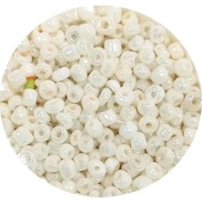 TeOra Store Dökme Cam Kum Boncuk (11/0) 2 mm - 60 Gram -  Parlak Beyaz - BNC065