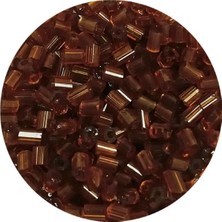 TeOra Store Kesme Cam Boncuk 2mm - 20 Gram - Şeffaf Açık Kahve -BNC343