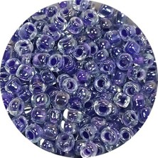 TeOra Store Dökme Cam Kum Boncuk (8/0) 3 mm - 60 Gram - Şeffaf Mor Beyaz - BNC222