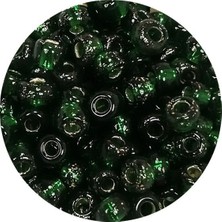 TeOra Store Dökme Cam Kum Boncuk Büyük Boy (6/0) 4 mm - 60 Gram - Şeffaf Koyu Yeşil - BNC136