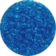 TeOra Store Dökme Cam Kum Boncuk (8/0) 3 mm - 20 Gram - Şeffaf Deniz Mavi - BNC180