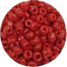 TeOra Store Dökme Cam Kum Boncuk Büyük Boy (6/0) 4 mm - 60 Gram - Koyu Kırmızı - BNC110