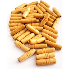 TeOra Store 100 gr (225 Adet) Ahşap Boncuk 25 mm Boy x 10 mm En Doğal Ahşap Makrome El Işi Çanta