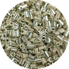 TeOra Store Kesme Cam Boncuk 2mm - 20 Gram - Parlak Gümüş -BNC328