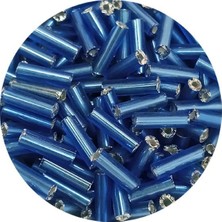 TeOra Store Uzun Boru Kesme Boncuk Çap 2mm Uzunluk 10 mm - 60 Gram - Mavi - BNC281