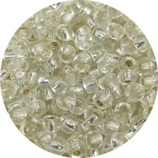 TeOra Store Dökme Cam Kum Boncuk (8/0) 3 mm - 20 Gram - Şeffaf Gümüş - BNC160