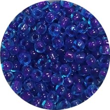 TeOra Store Dökme Cam Kum Boncuk (8/0) 3 mm - 20 Gram - Şeffaf Koyu Mavi - BNC161
