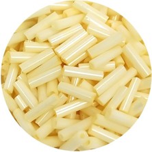 TeOra Store Uzun Boru Kesme Boncuk Çap 2mm Uzunluk 10 mm - 20 Gram - Krem - BNC234