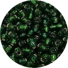TeOra Store Dökme Cam Kum Boncuk (8/0) 3 mm - 60 Gram - Şeffaf Asker Yeşili - BNC218