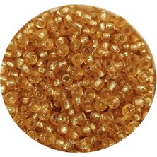 TeOra Store Dökme Cam Kum Boncuk (11/0) 2 mm - 60 Gram -  Şeffaf Altın - BNC062