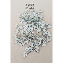 TeOra Store Oya Abiye Bileklik Kolye Pleksi Metalik Plastik Pul Gümüş Renk 8 Gram 85 Adet - BNC525