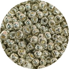 TeOra Store Dökme Cam Kum Boncuk (8/0) 3 mm - 60 Gram - Parlak Gümüş - BNC188