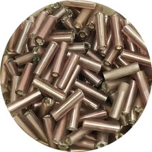 TeOra Store Uzun Boru Kesme Boncuk Çap 2mm Uzunluk 10 mm - 20 Gram - Koyu Bej - BNC225